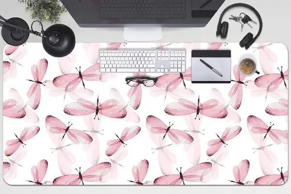 PVC Schreibtischmatte Rosa Libelle