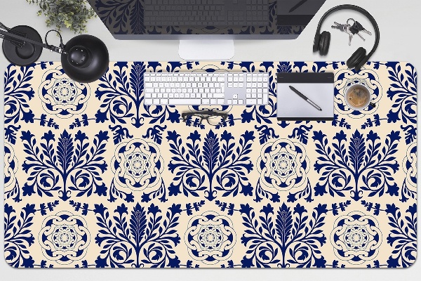 PVC Schreibtischmatte Blaues Muster