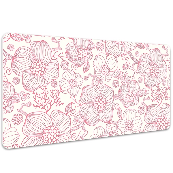 PVC Schreibtischmatte Blumenrisslinie.