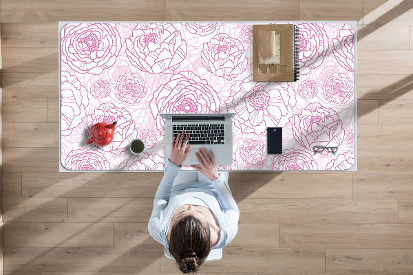 PVC Schreibtischmatte Pinke Blumen