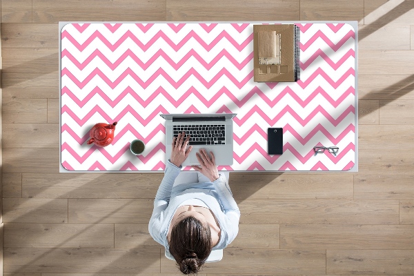 Büro-Schreibtischmatte Rosa Zickzacks.