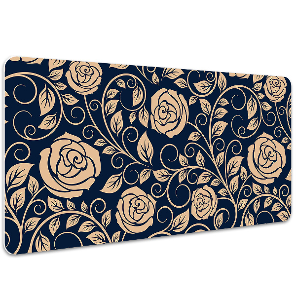 PVC Schreibtischmatte Weinlese goldene Rosen