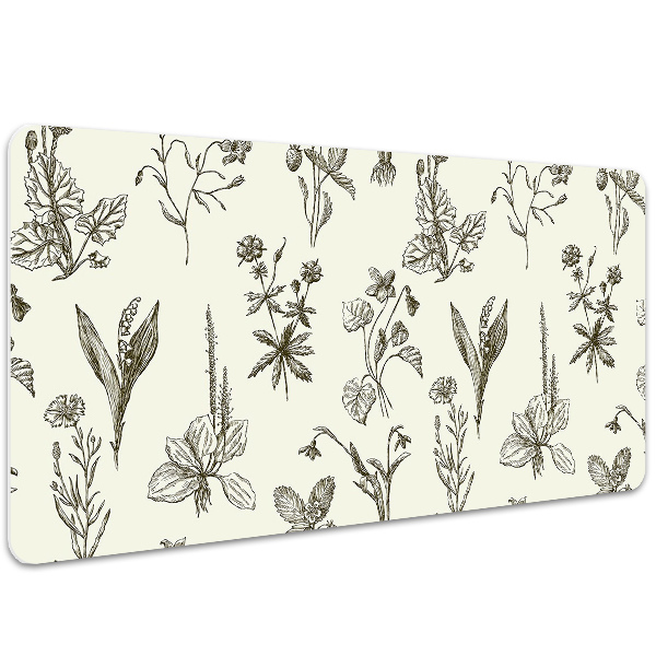 PVC Schreibtischmatte Skizzierte Blumen