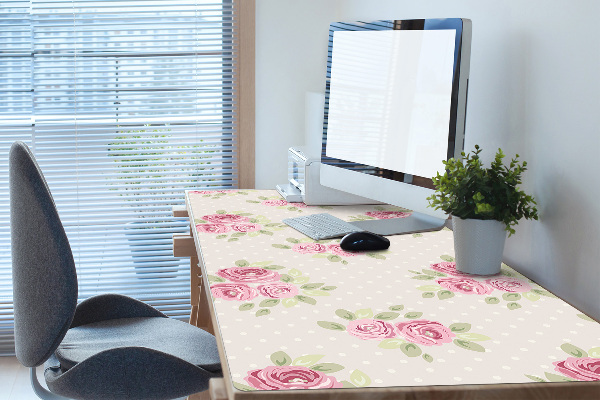 PVC Schreibtischmatte Englische Rosen