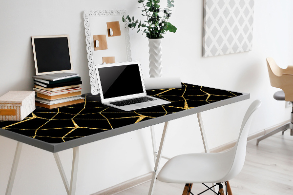Büro-Schreibtischmatte Gold- und schwarze Mosaik