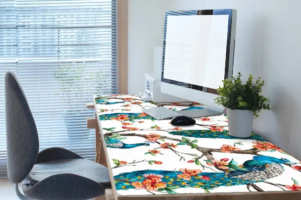Schreibtisch Unterlegmatte Bunter Pfau