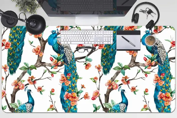 Schreibtisch Unterlegmatte Bunter Pfau