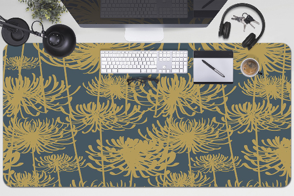Schreibtisch Unterlegmatte Goldene Blumen