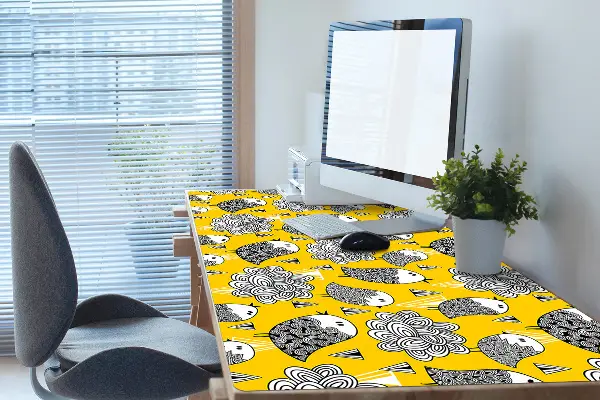 Schreibtischunterlage Doodle-Vögel