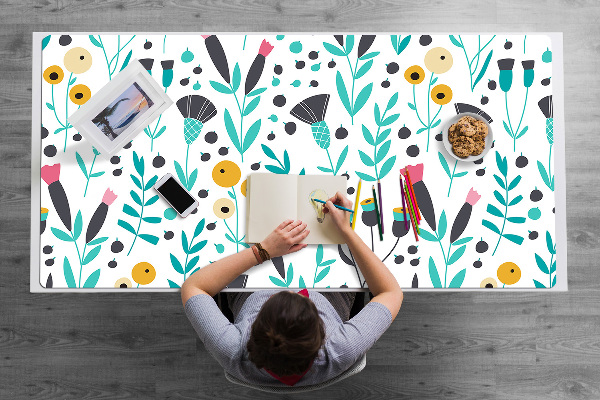Schreibtisch Unterlegmatte Skandinavische Blumen