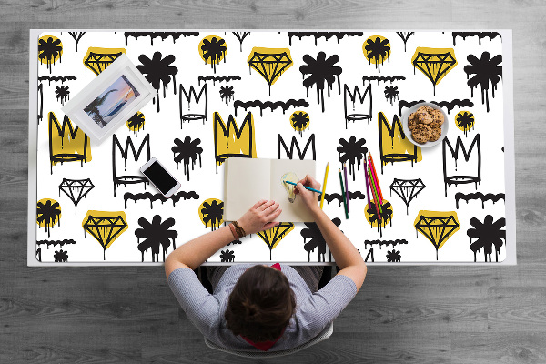 Büro-Schreibtischmatte Graffiti-Krone.