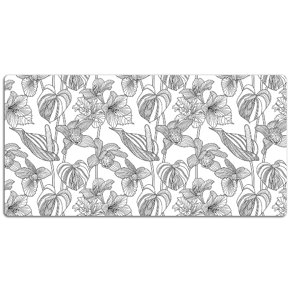 PVC Schreibtischmatte Blumenkonturen