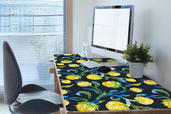 PVC Schreibtischmatte Artischockenblumen.