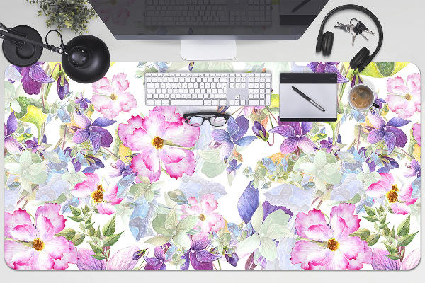 Schreibtisch Unterlegmatte Lilane Blumen