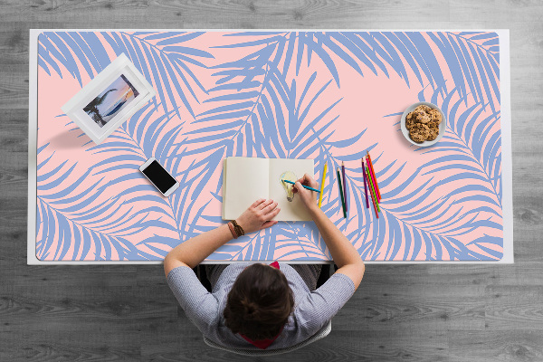Büro-Schreibtischmatte Blaue Blätter