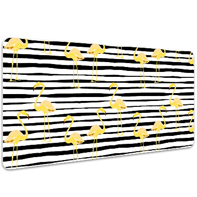 PVC Schreibtischmatte Goldene Flamingos