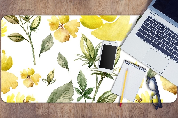 Schreibtisch Unterlegmatte Gelbe Blumen