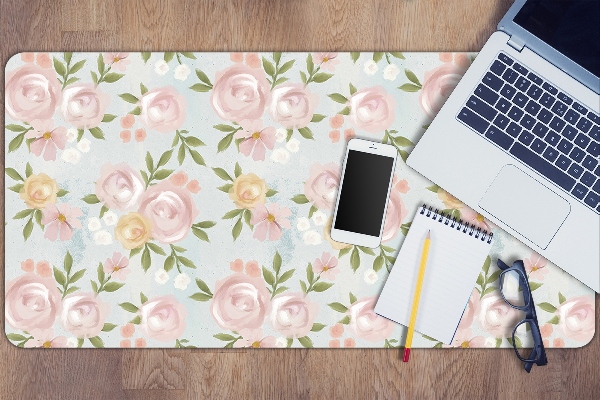PVC Schreibtischmatte Aquarellblumen