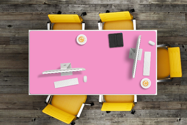 Schreibtisch Unterlegmatte Hell-Pink