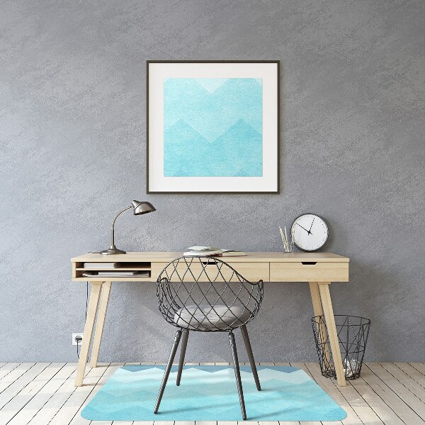 Stuhlunterlage Blaue Zickzacks.