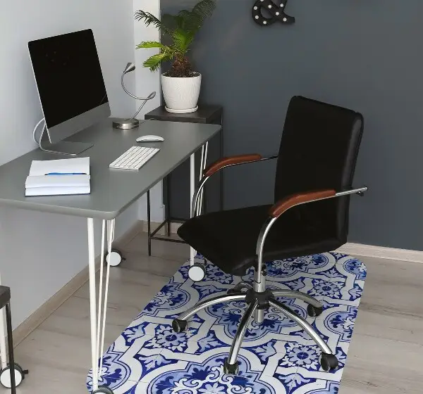 Bürostuhlunterlage Blaue Fliesen