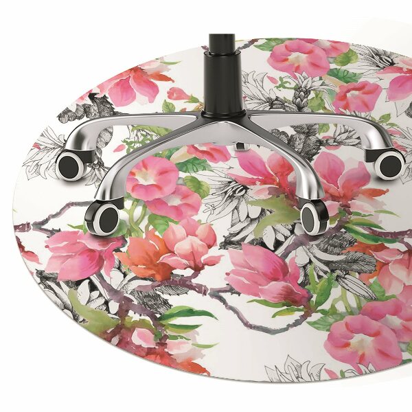 Stuhlmatte für Hartböden Aquarellblumen