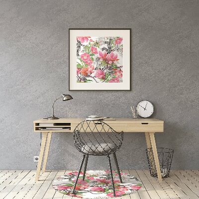 Stuhlmatte für Hartböden Aquarellblumen