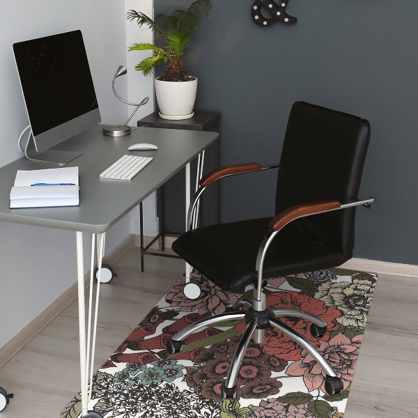 Bürostuhlunterlage Herbstblumen
