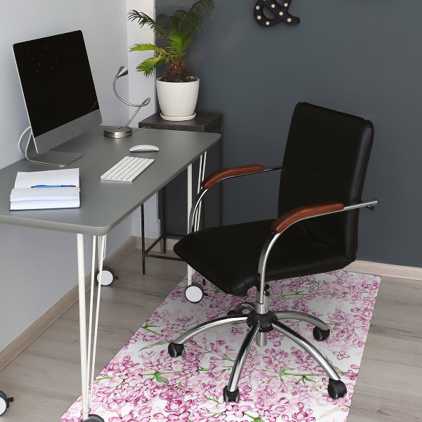 Bürostuhlunterlage Lila Blumen