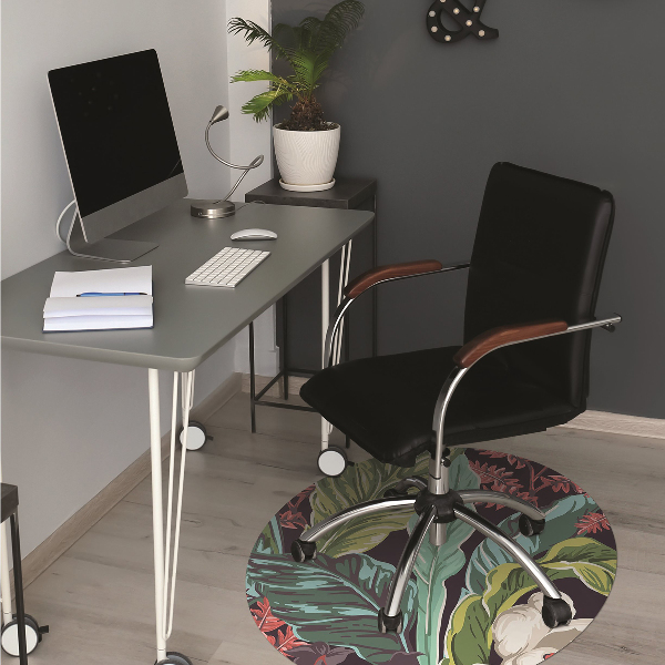 Stuhlmatte für Hartböden Blumenmotiv