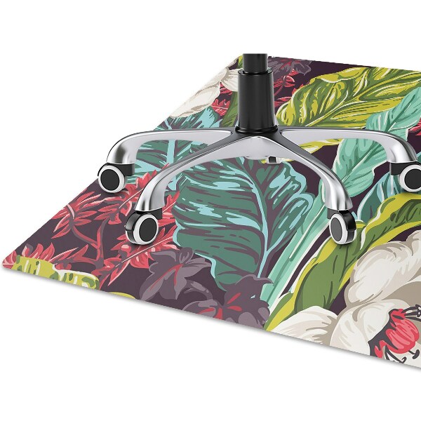Stuhlmatte für Hartböden Blumenmotiv