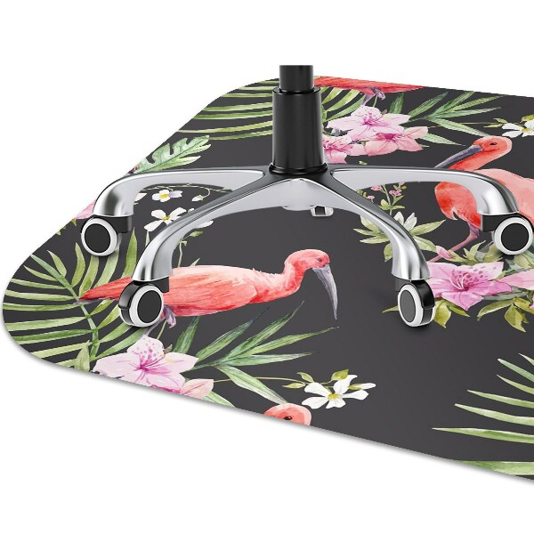 Stuhlunterlage Schwarzer Flamingo.