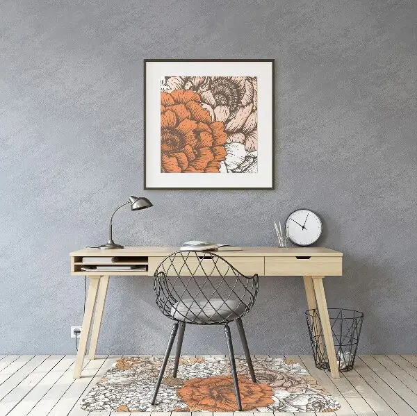 Stuhlmatte Orange Rosen
