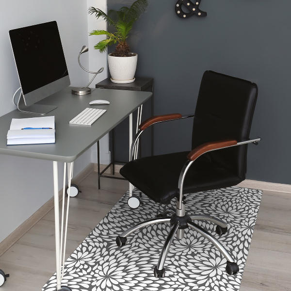 Bürostuhlunterlage Schwarze Blume