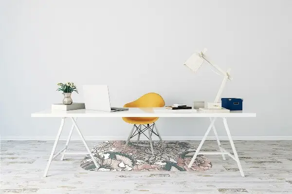 bodenschutzmatte schreibtischstuhl Pinke Blumen