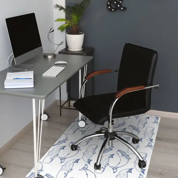 Stuhlmatte Blaue Wale