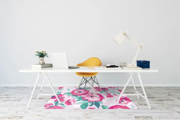 Stuhlmatte für Hartböden Blumen
