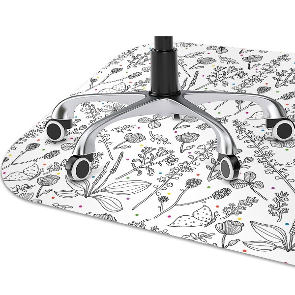 Stuhlmatte Blumen und Punkte