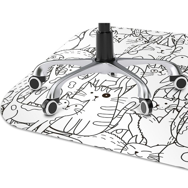 Bodenschutzmatte Doodle-Art-Katzen