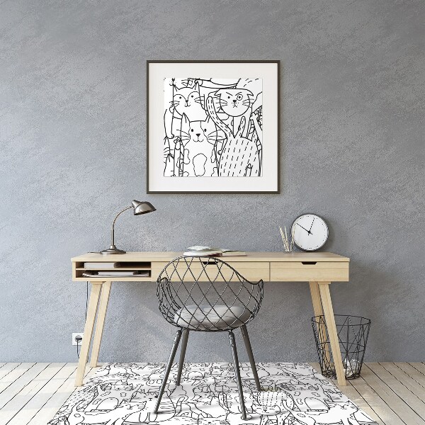 Bodenschutzmatte Doodle-Art-Katzen