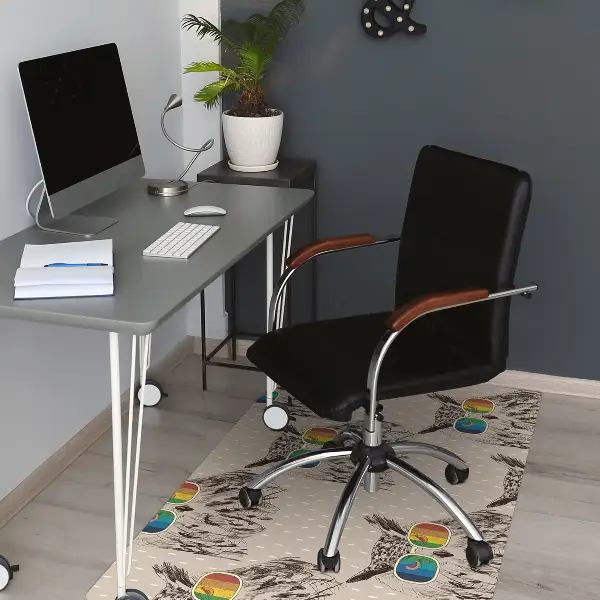 bodenschutzmatte bürostuhl Eule in Gläsern.