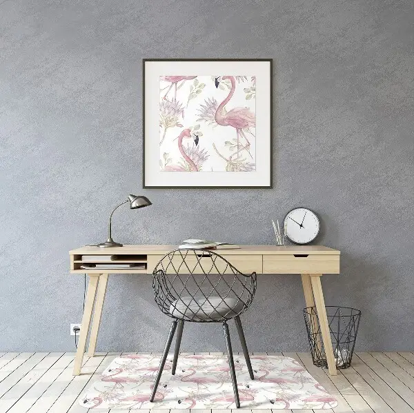 bodenschutzmatte schreibtischstuhl Flamingos