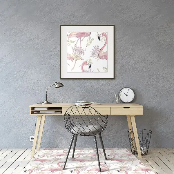 bodenschutzmatte schreibtischstuhl Flamingos