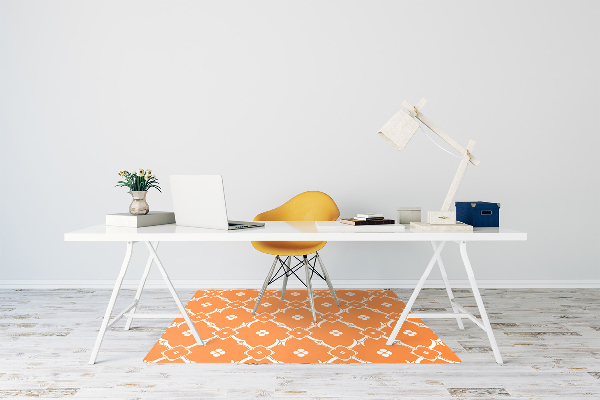 Stuhlmatte für Hartböden Orangefarbene Blumen