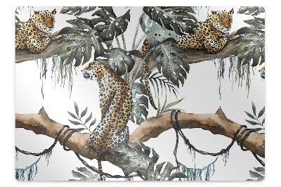 bodenschutzmatte bürostuhl Leoparden auf einem Zweig