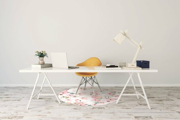 Bürostuhlunterlage Flamingos Blumen