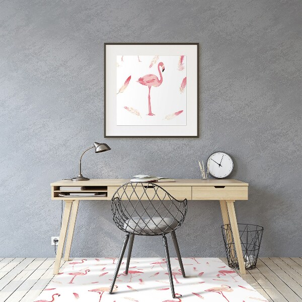 Bürostuhlunterlage Flamingo Herde.