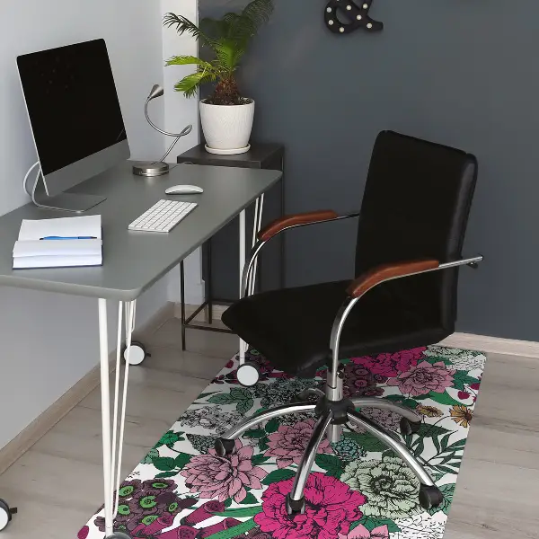 bodenschutzmatte bürostuhl Weinleseblumen