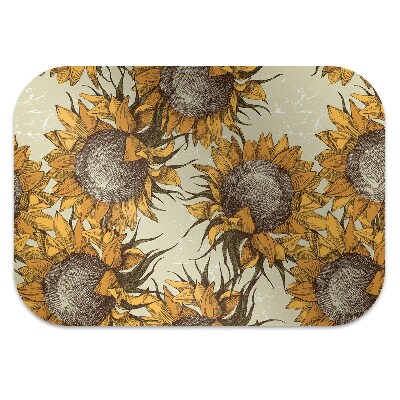 Stuhlmatte Retro Sonnenblumen