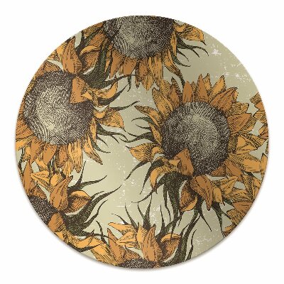 Stuhlmatte Retro Sonnenblumen